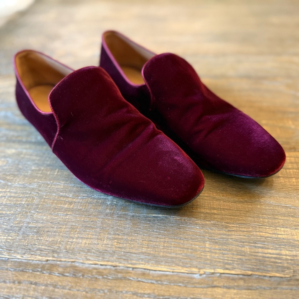 The ROW Burgundy Velvet Loafers US 8 EU 38.5